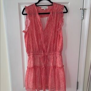 Pinch Red-Coral Ruffle Mini Dress